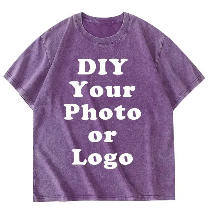 Bricolage votre Photo ou Logo personnalisé imprimé T-shirt 100% coton lavé