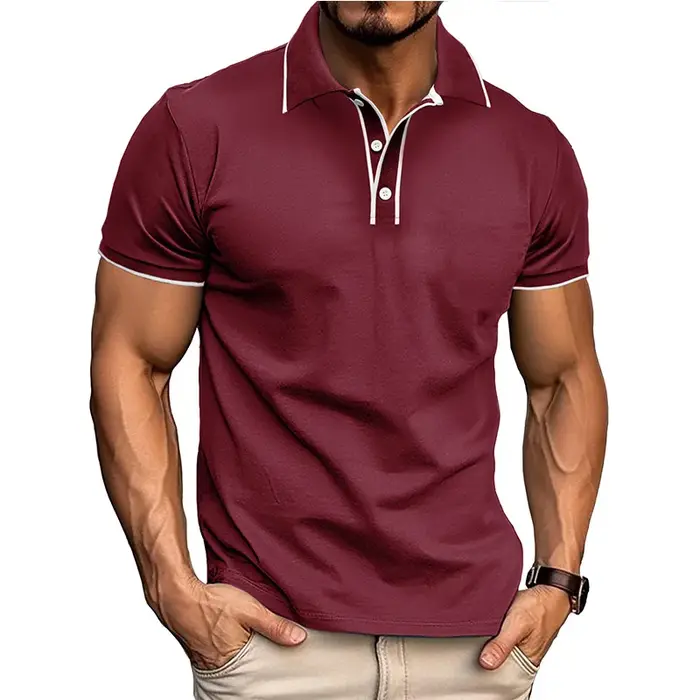 Polo à manches courtes pour hommes européens et américains