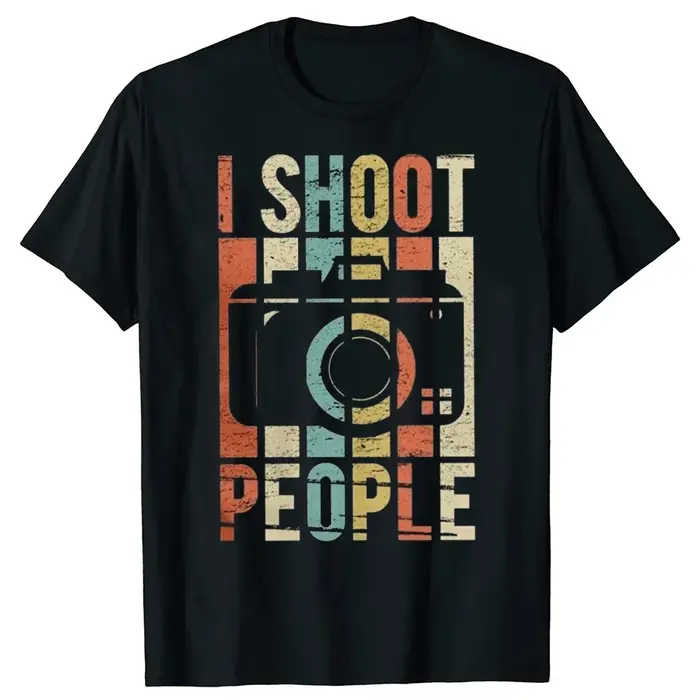 Imprimé hommes coton à manches courtes T-Shirt Vintage j'ai tirer les gens photographe