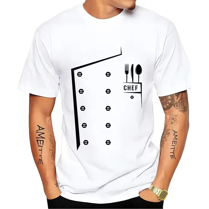 Drôle Chef t-shirt hommes à manches courtes cuisinier