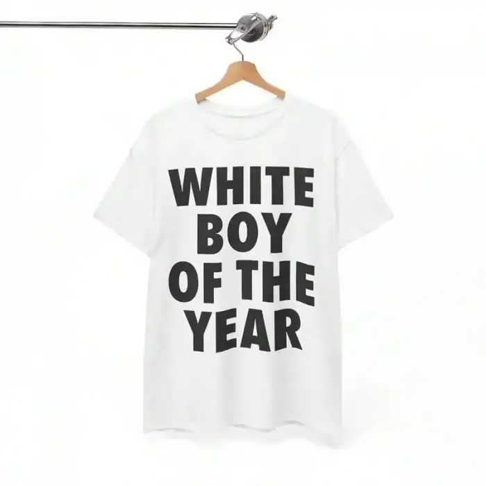 Blanc garçon de l'année t-shirts imprimé à manches courtes T-shirt rétro décontracté Streetwear Vintage