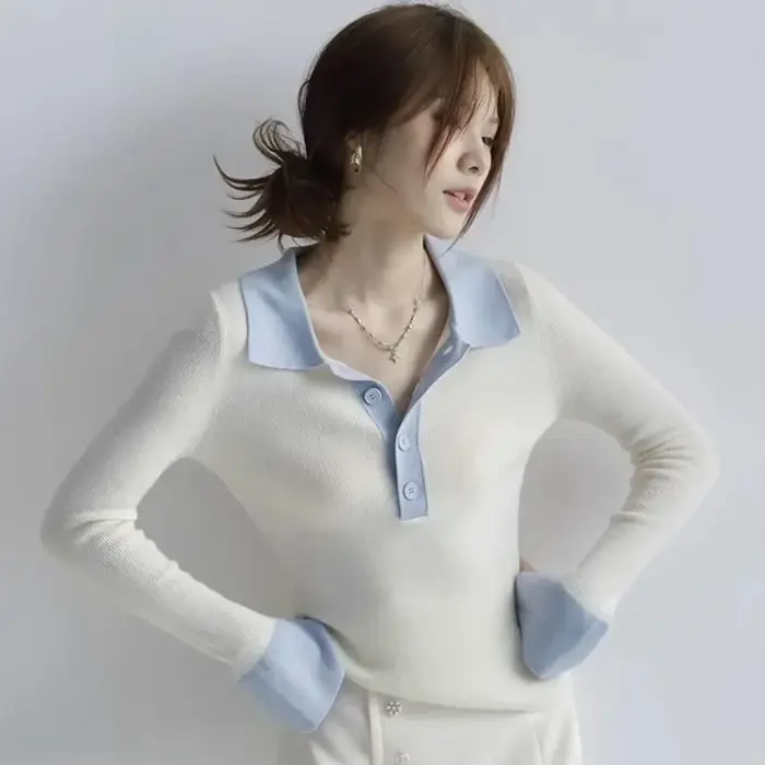 T-shirt à col polo pour femme