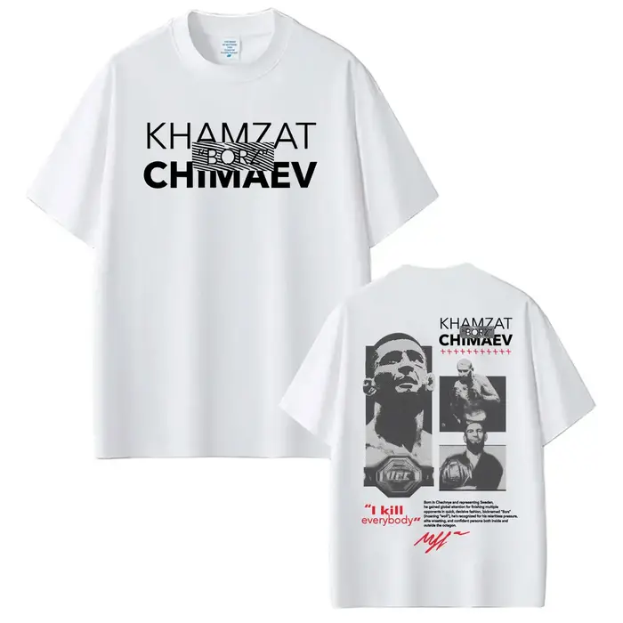 T-shirt à logo Khamzat Chimaev « borz » pour hommes et femmes