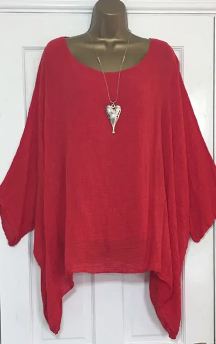 T-Shirt en Lin à Col Rond pour Femme