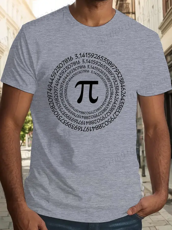 3.14 mathématiques imprimé hommes T-Shirt Pi symbole surdimensionné drôle graphique T-Shirts