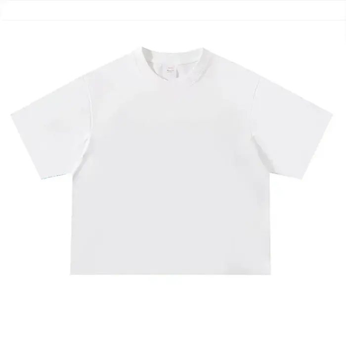 Basique surdimensionné Boxy col rond T-shirt hommes poids lourd 240GSM 100% coton demi manches T-Shi