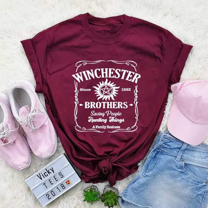 T-shirt inspiré de la série télévisée Winchester Brothers, chemise naturelle, chemises esthétiques vintage, cadeau GérGift, Sam et ROM