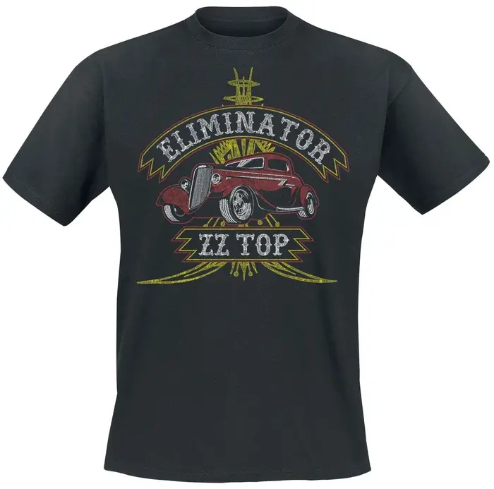 T-shirt Hot Rod ZZ Top Eliminator 2026, T-shirt Rock avec imprimé voiture vintage rouge et logo rétr