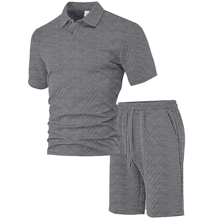 Ensemble polo et short jacquard pour homme