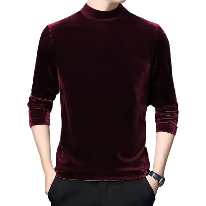 T-shirt en velours doré pour hommes
