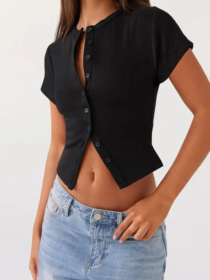 T-shirt décontracté à manches courtes pour femmes