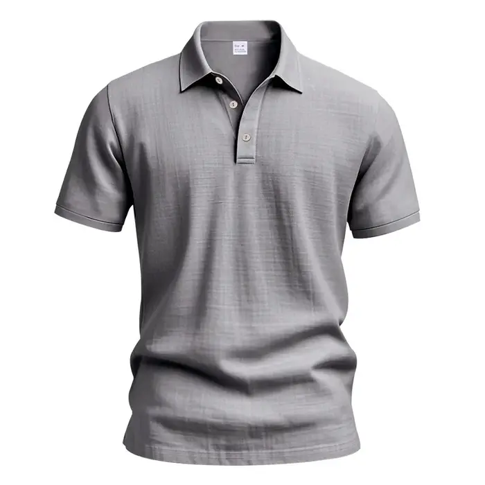Chemises polo en lin uni pour hommes