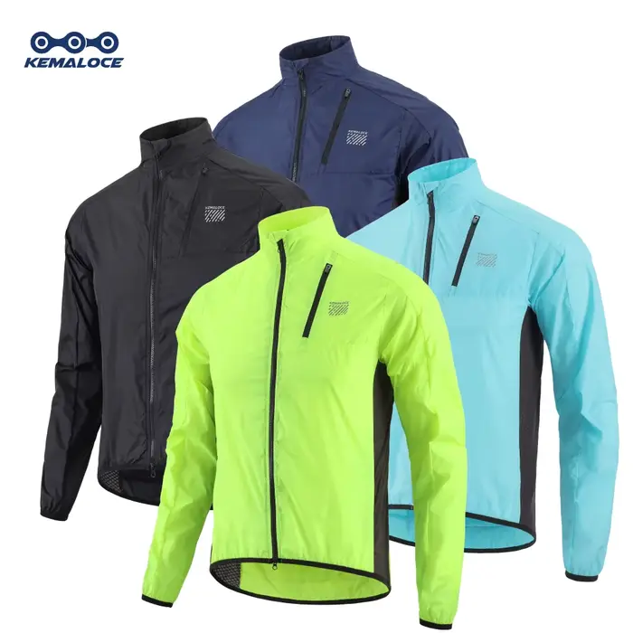 KEMALOCE veste de cyclisme coupe-vent hommes 2025 ultraléger à manches longues maillot de vélo noir et jaune léger vtt sport coupe-vent
