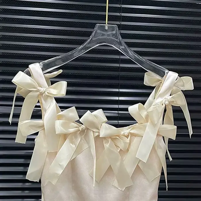 KUCLUT 2026 Nouvelle Collection Été – Débardeur sans Manches Style Vacances à la Plage avec Nœud pour Femme et Jupe Mi-longue à Taille Élastique 1A3138
