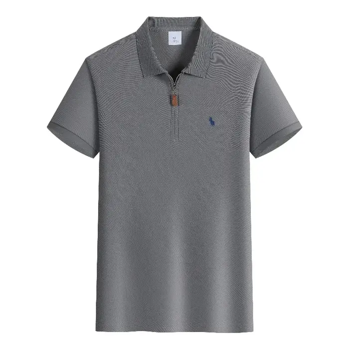 Polo brodé de luxe à manches courtes pour homme