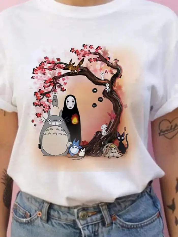 T-shirt décontracté à manches courtes et col rond pour hommes et femmes