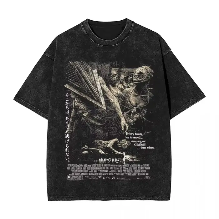 T-Shirt Délavé à Manches Courtes pour Homme et Femme