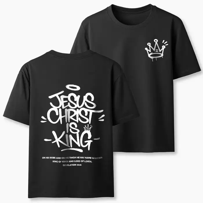 Nouveau style 2026 – T-shirt chrétien respirant et décontracté de haute qualité « Jésus-Christ est Roi » pour hommes et femmes – Collection été