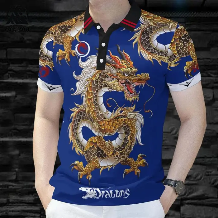 Polo imprimé motif Dragon de Style chinois