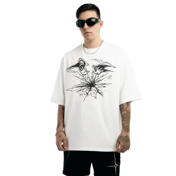 T-Shirt Punk à Imprimé Lyrique pour Homme