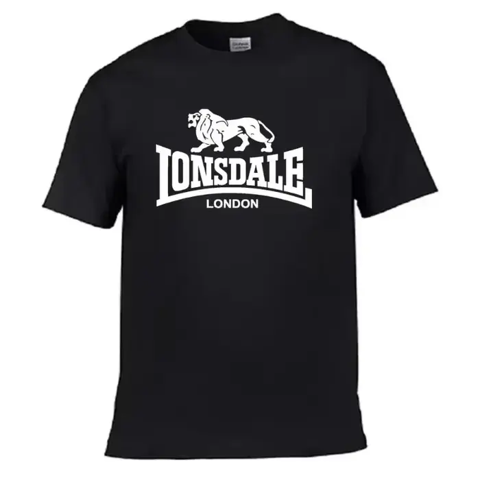 T-shirt à manches courtes pour homme avec imprimé Lion Lonsdale, style streetwear ample et confortab