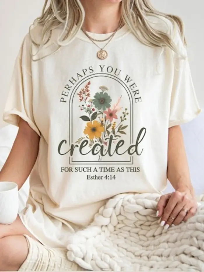 Peut-être que vous avez été créé(e) pour un temps comme celui-ci - T-shirt chrétien 4:14