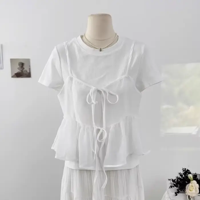 Kimtiendra mo-Gilet à lacets rose pour femmes