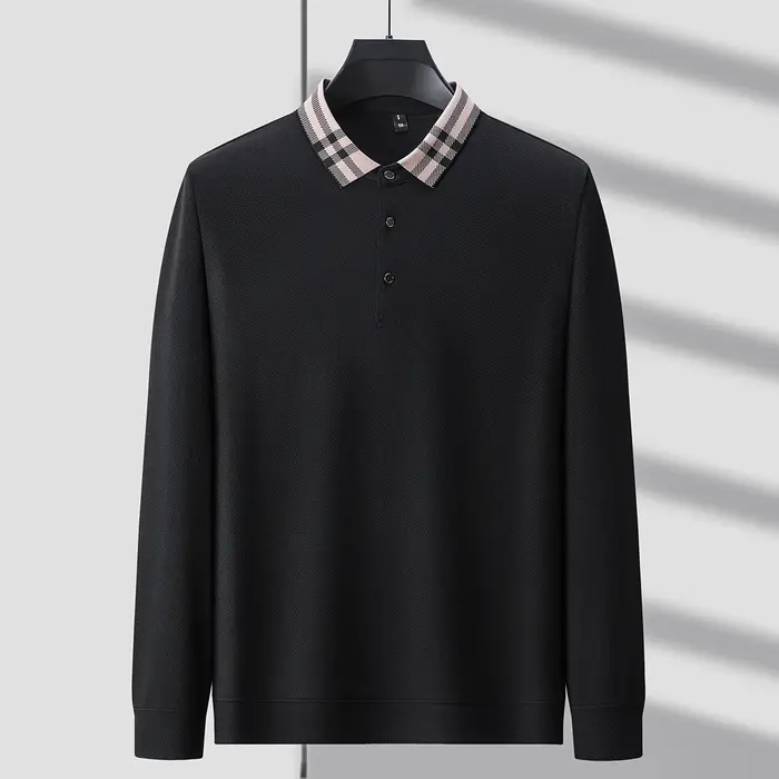 Polo léger de marque de luxe à manches longues