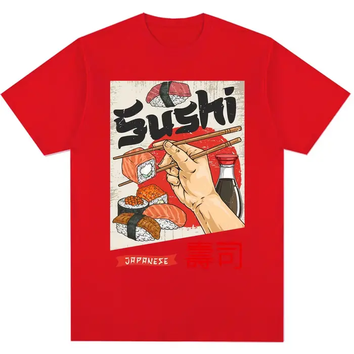 T-shirts graphiques amusants sur le thème du sushi japonais pour hommes et femmes