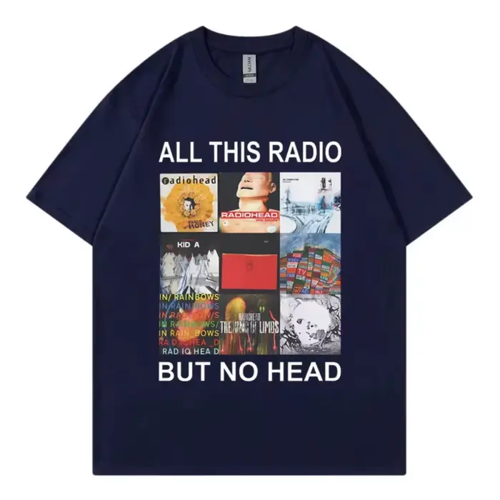 Tout ce Radio mais pas de tête T-Shirt groupe de Rock Radiohead Album de musique graphique
