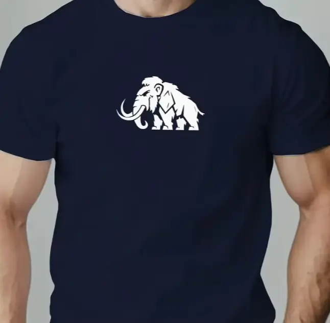 Hommes mammouth graphique T-Shirt préhistorique imprimé Animal décontracté col rond manches courtes été