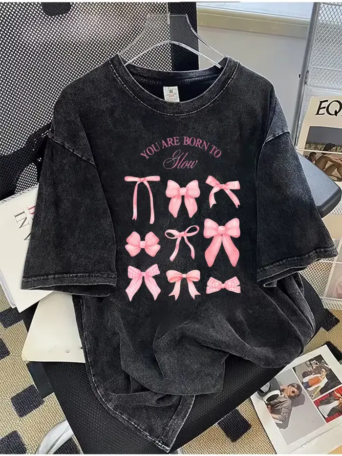 T-shirt unisexe décontracté à manches courtes en coton lavé avec motif de fruits