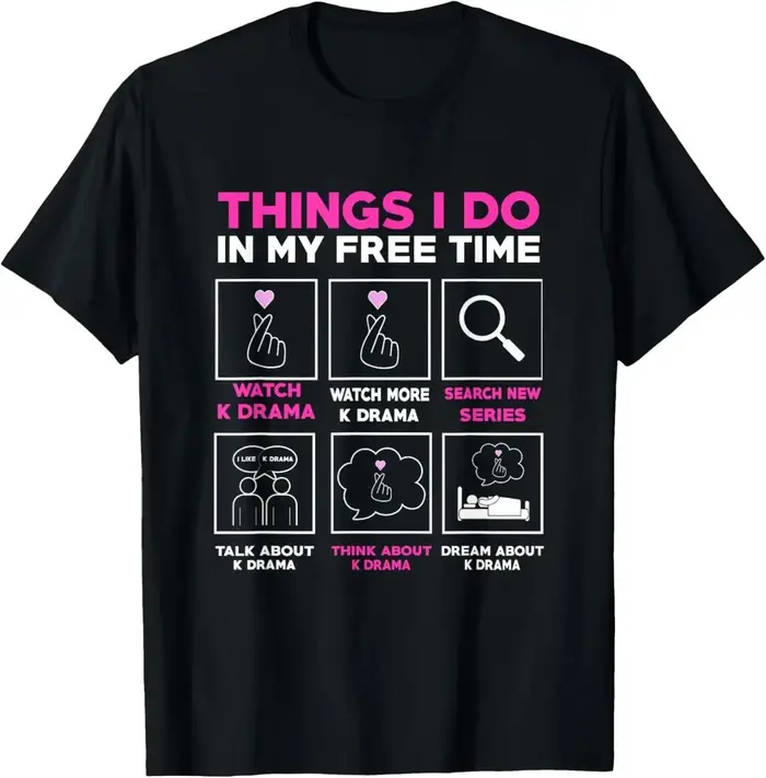 Manger dormir k-drama répéter TV film coréen télévision Hangul T-Shirt femmes vêtements Kawaii