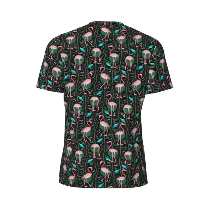 T-Shirt imprimé oiseaux mignons rose flamant Art mode T-Shirts de sport à manches courtes