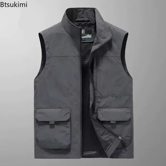 Gilet sans manches en velours Double face pour homme