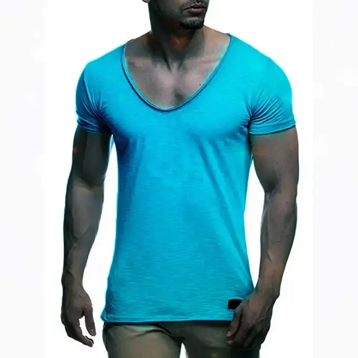 T-shirt hommes 2025 loisirs été à manches courtes couleur unie patchwork hauts t-shirts vêtements