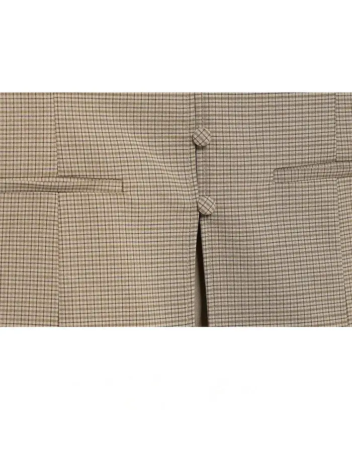 HH femmes été élégant épaules dénudées hauts courts femme mode vichy simple boutonnage poche décorer haut sans manches Mujer