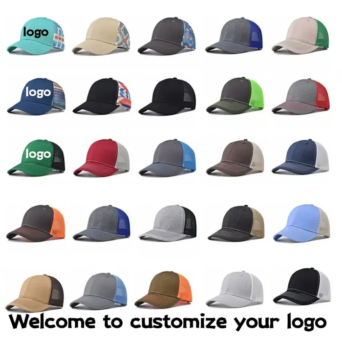 Casquette de baseball de couleur géométrique avec logo de design de mode pour l'escalade en plein air