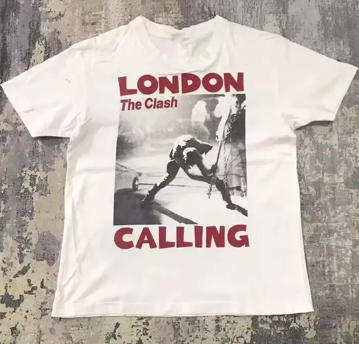 T-shirt unisexe en coton The Clash London Calling Band, t-shirt d'été ample et respirant pour hommes