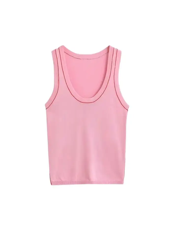Débardeur en tricot sans manches pour femmes