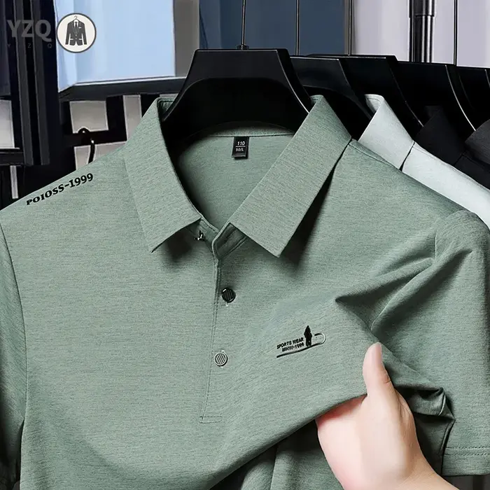 Polo décontracté pour homme automne avec logo imprimé