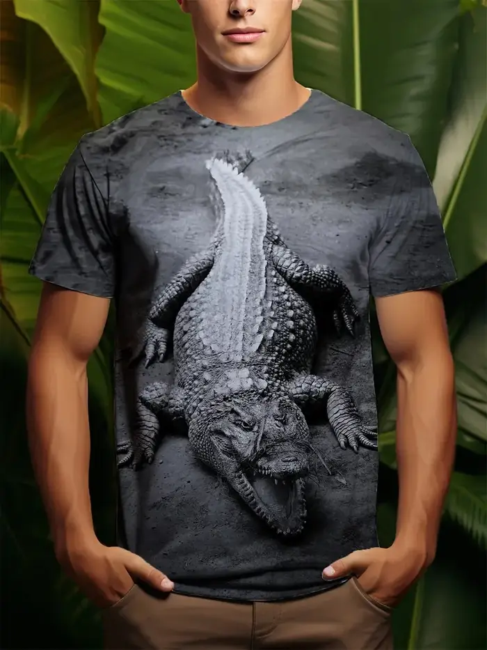 2025 nouveaux T-Shirts graphiques Crocodile pour hommes mode d'été impression 3D femme décontracté à manches courtes t-shirt surdimensionné Harajuku hauts