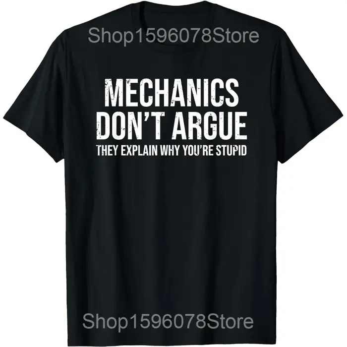 T-shirts humoristiques pour mécaniciens et techniciens, vintage, pour hommes et femmes, en pur coton, streetwear, à manches courtes, unisexe, vêtements amples