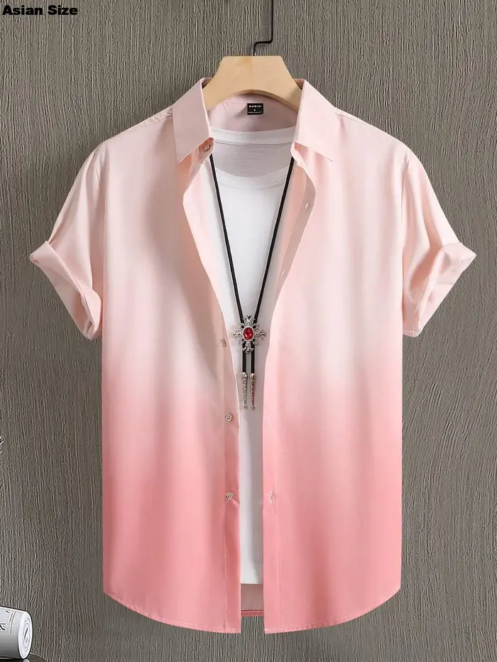 2025 chemise pour hommes vêtements d'été dégradé Design graphique impression 3D chemises à manches courtes hauts