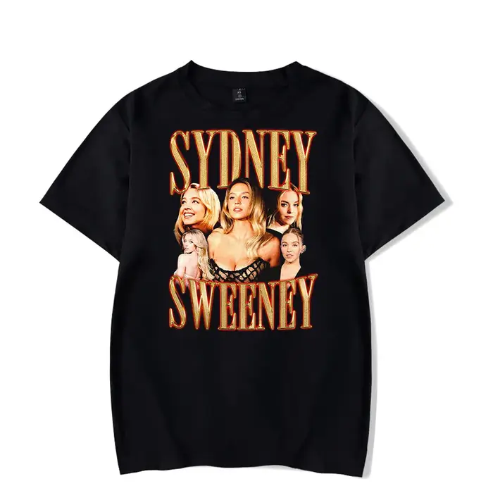 Sydney Sweeney-T-shirt à manches courtes pour hommes et femmes, pull de sport unisexe, vêtements d'e