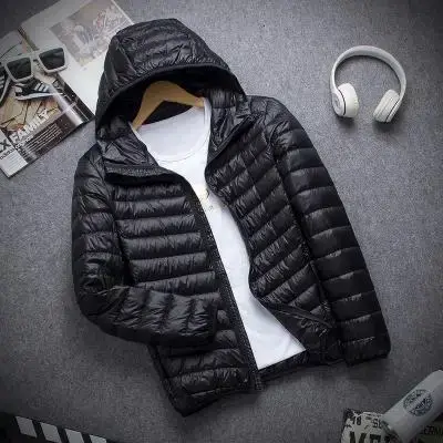 Nouvelle marque automne hiver doudoune légère hommes mode à capuche court grand Ultra-mince léger jeunesse mince manteau