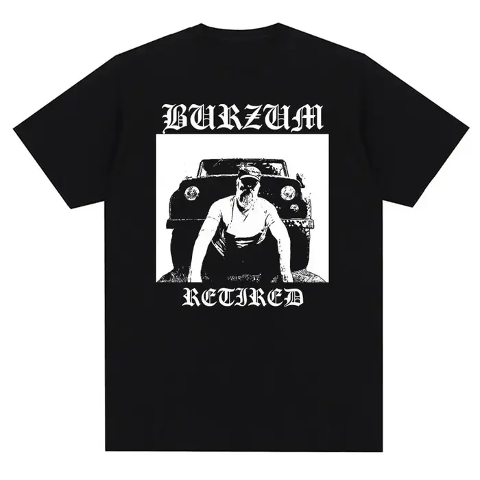 T-shirt vintage en métal avec impression de couverture d'album Burzums