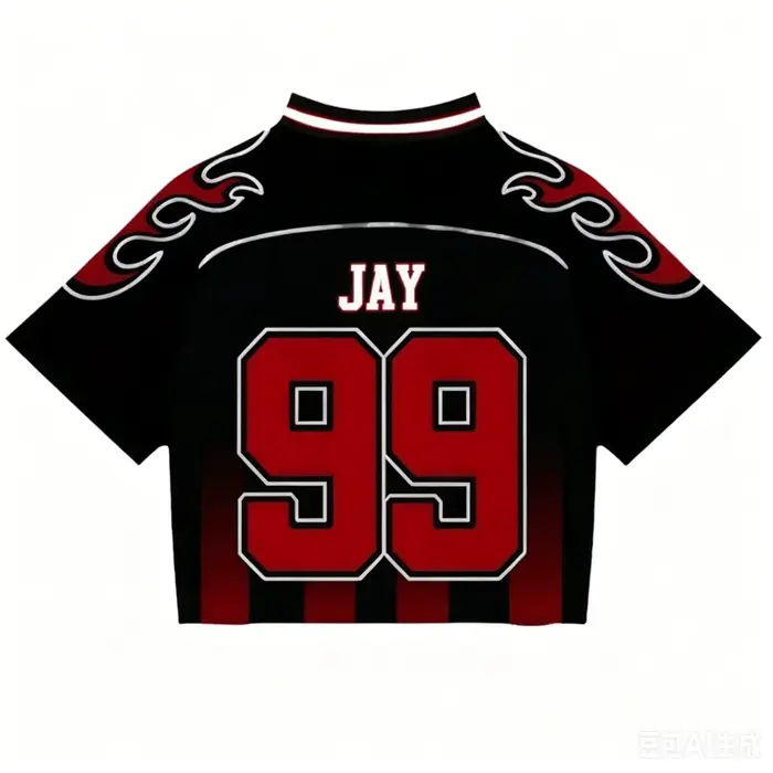 T-shirt de baseball court en maille noir et rouge ENHYPEN Kpop WALK THE LINE Tour pour fans, streetw