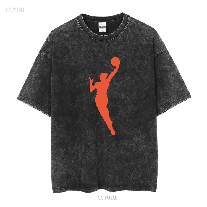 T-shirt en coton épais WNBA joueur orange seulement vintage lavé légèrement doux vêtements de créateur de mode homme unisexe polyvalent