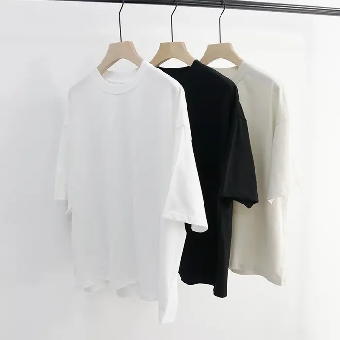 2025 nouveau Boxy Fit T-shirt à manches courtes hommes coton lourd épaule tombante